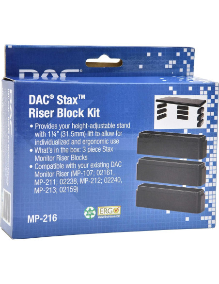 Kit de Bloques Elevadores DAC Stax para Soporte de Monitor 3 Piezas