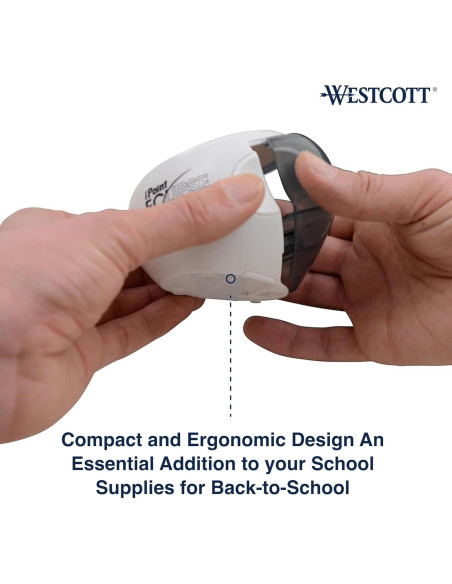 Sacapuntas eléctrico Westcott iPoint Eclipse a batería - 2 cuchillas