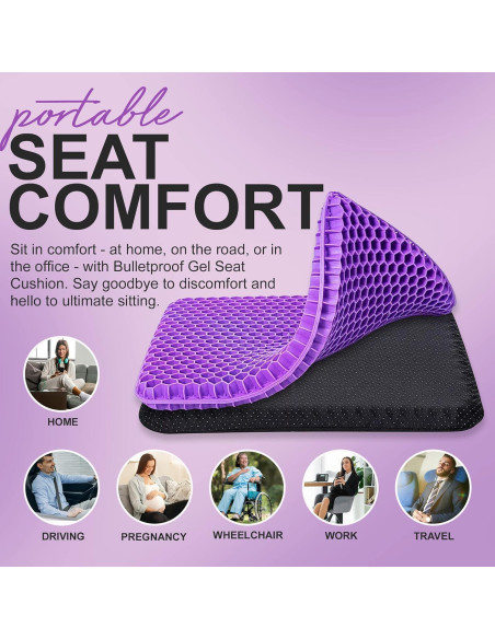 Cojín de Asiento de Gel Bulletproof 40x35 cm Lavable