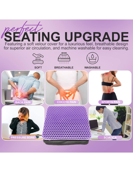 Cojín de Asiento de Gel Bulletproof 40x35 cm Lavable