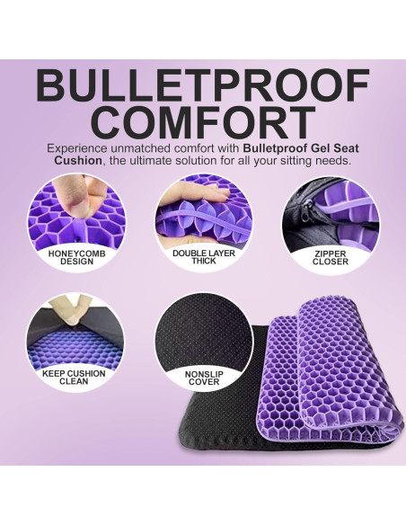 Cojín de Asiento de Gel Bulletproof 40x35 cm Lavable