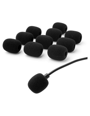 50 Cubiertas de Espuma para Micrófono Lavalier - Negro