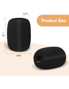 50 Cubiertas de Espuma para Micrófono Lavalier - Negro 2