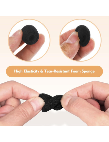 50 Cubiertas de Espuma para Micrófono Lavalier - Negro