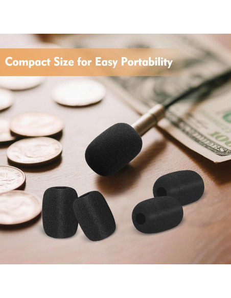 50 Cubiertas de Espuma para Micrófono Lavalier - Negro