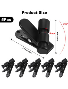 Clips de Cable para Auriculares LXUEJIE - 5 Piezas Negro 2