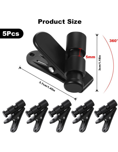 Clips de Cable para Auriculares LXUEJIE - 5 Piezas Negro