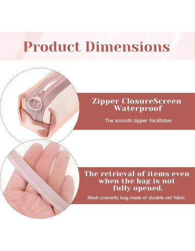 Juego de 3 bolsas de maquillaje portátiles EupHHonycs - Nylon