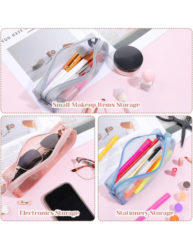 Juego de 3 bolsas de maquillaje portátiles EupHHonycs - Nylon