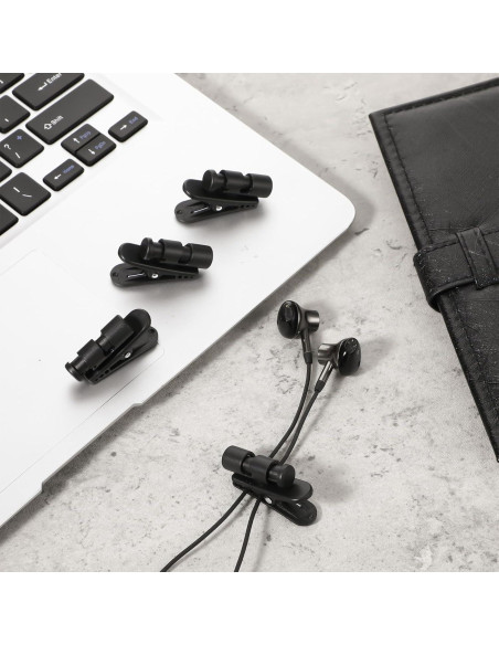 Clips de Cable para Auriculares LXUEJIE - 5 Piezas Negro