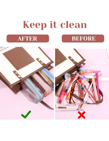 Juego de 3 bolsas de maquillaje portátiles EupHHonycs - Nylon