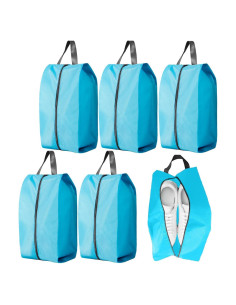 5 Bolsas de Zapatos de Viaje Nylon Impermeable Azul