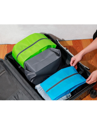 5 Bolsas de Zapatos de Viaje Nylon Impermeable Azul