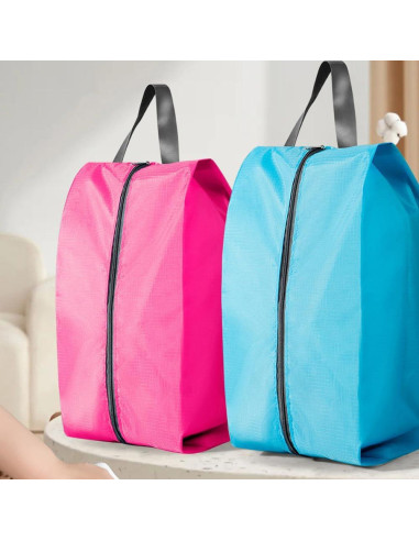5 Bolsas de Zapatos de Viaje Nylon Impermeable Azul