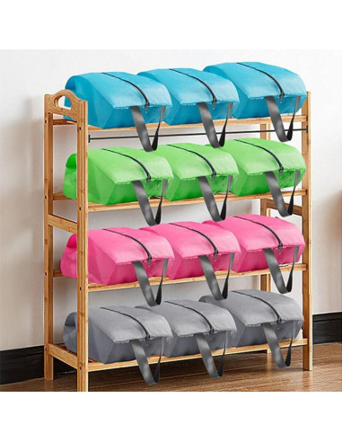 5 Bolsas de Zapatos de Viaje Nylon Impermeable Azul