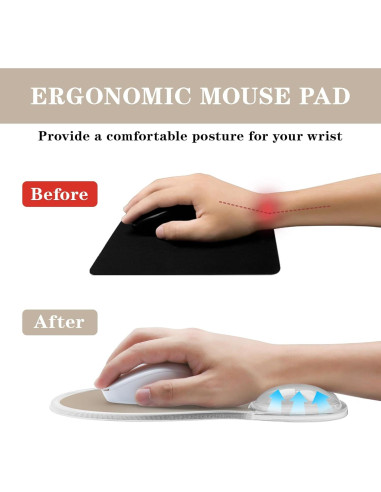 Alfombrilla de ratón ergonómica KEPUTAIER con reposamuñecas de gel