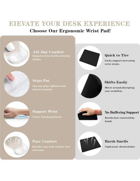 Alfombrilla de ratón ergonómica KEPUTAIER con reposamuñecas de gel