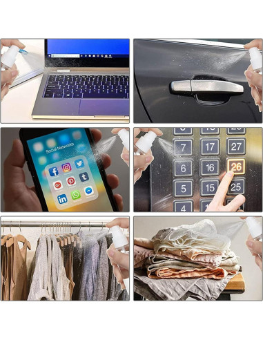 Paquete de 50 botellas de spray mini Vinsencoo 30ml claras