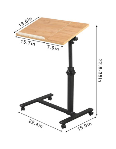 Escritorio Móvil TigerDad 0203 Ajustable para Laptop con Ruedas