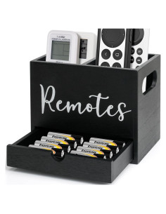 Soporte Organizador de Control Remoto de Madera NNANXING Negro
