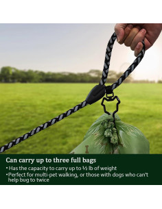 Soporte para bolsas de excremento de perro Pangwang - Paquete de 2, Negro 2