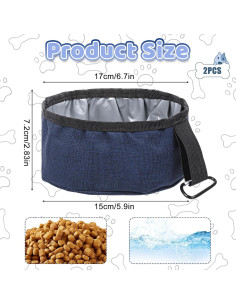Paquete de 2 Cuencos Plegables para Perros Skrfren 1.18L 2