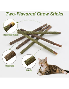 Palos de Silvervine para Gatos Henyopet - Juguete Dental 15PCS 2