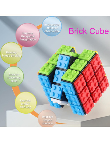 Cubo de Velocidad 3x3 Grekelyrun - Juguete de Ladrillo Negro