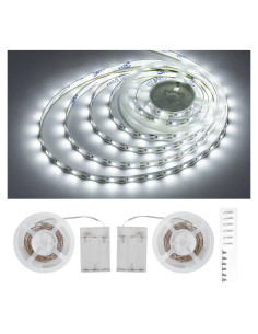 Luces de tira LED a pilas JUNWEN 4m 240 LEDs blanco diurno