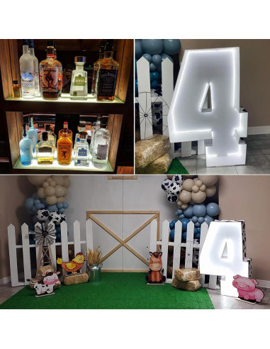 Luces de tira LED a pilas JUNWEN 4m 240 LEDs blanco diurno