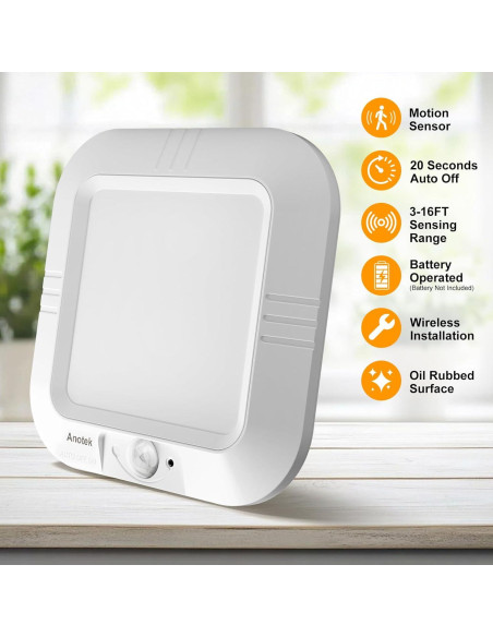 Luz de Techo con Sensor de Movimiento ANOTEK 6000K 180LM