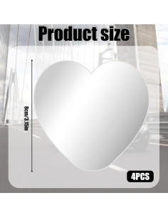 4 Espejos Convexos Hpmjz en Forma de Corazón para Punto Ciego 2