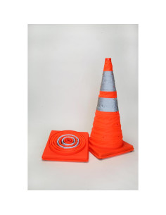 Cono de Seguridad Plegable Eurow 71 cm con Luz LED Naranja 2