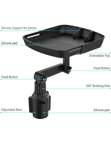 Soporte para Tazas de Automóvil Kelofam KLF23002 3 en 1 Ajustable