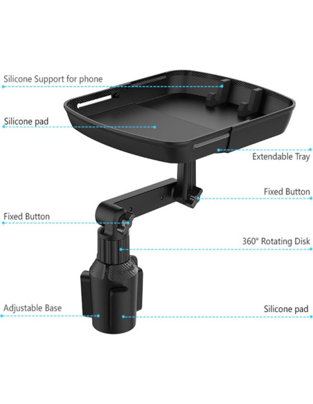 Soporte para Tazas de Automóvil Kelofam KLF23002 3 en 1 Ajustable