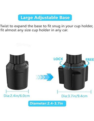 Soporte para Tazas de Automóvil Kelofam KLF23002 3 en 1 Ajustable