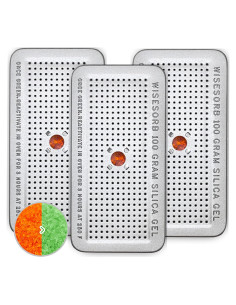 Canister Gel de Silica 100g Wisesorbent 3 Paquetes Reutilizables