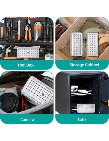 Canister Gel de Silica 100g Wisesorbent 3 Paquetes Reutilizables