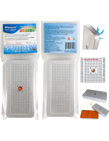 Canister Gel de Silica 100g Wisesorbent 3 Paquetes Reutilizables