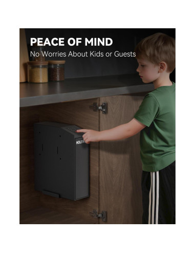 Caja Fuerte Biométrica HOLEWOR para Pistolas con Luz LED