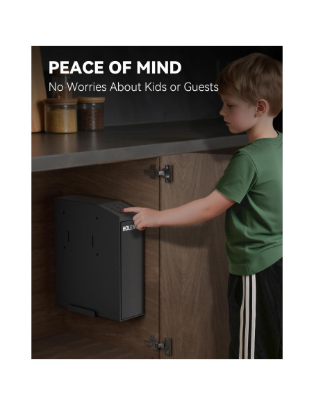 Caja Fuerte Biométrica HOLEWOR para Pistolas con Luz LED