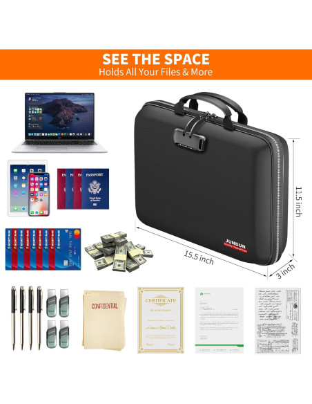 Caja de Documentos a Prueba de Fuego JUNDUN F87 39.37x29.21cm