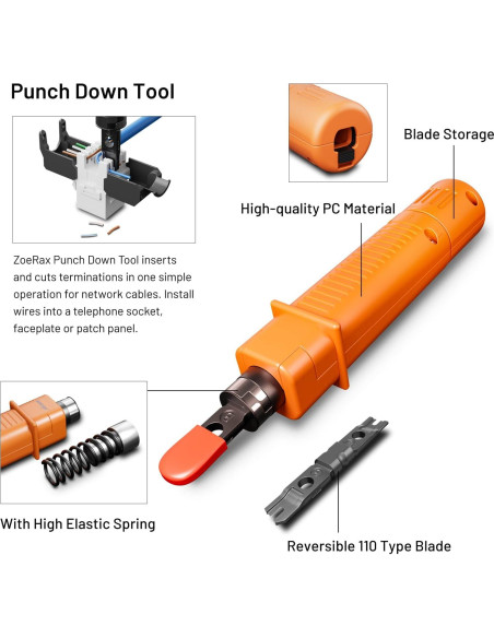 Kit de Herramientas de Red ZOERAX 11 en 1 Crimpadora RJ45