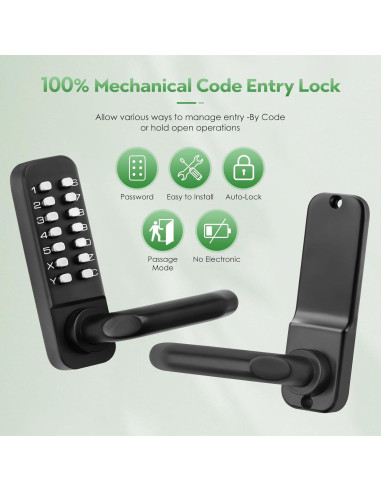 Cerradura de puerta mecánica sin llave ANNFUZ con teclado
