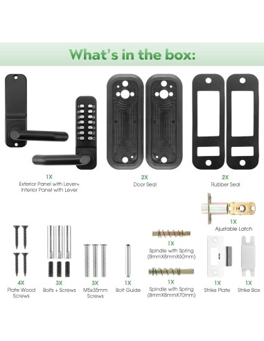 Cerradura de puerta mecánica sin llave ANNFUZ con teclado