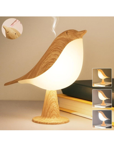 Lámpara de Mesa Recargable Deogos Bird - Luz Nocturna Táctil