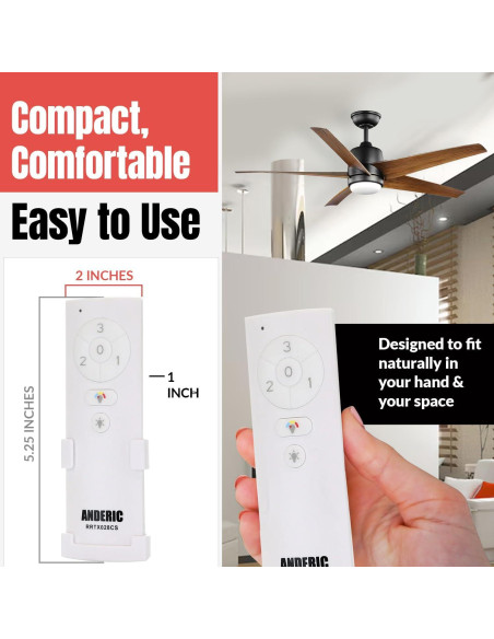 Control Remoto Anderic RRTX028C-S para Ventilador de Techo