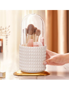 Organizador de Brochas de Maquillaje Easyhouse Rotatorio 360 Blanco 2