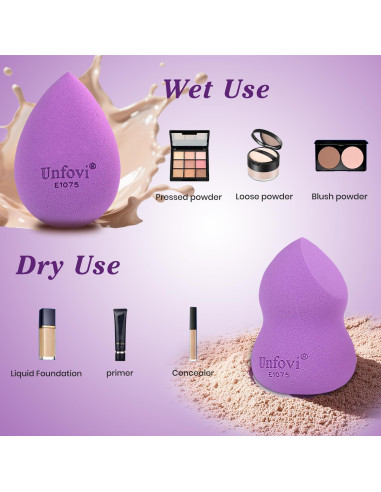 Juego de Esponjas de Maquillaje Unfovi 7 Piezas Sin Látex
