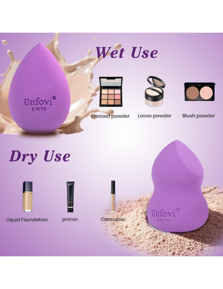 Juego de Esponjas de Maquillaje Unfovi 7 Piezas Sin Látex